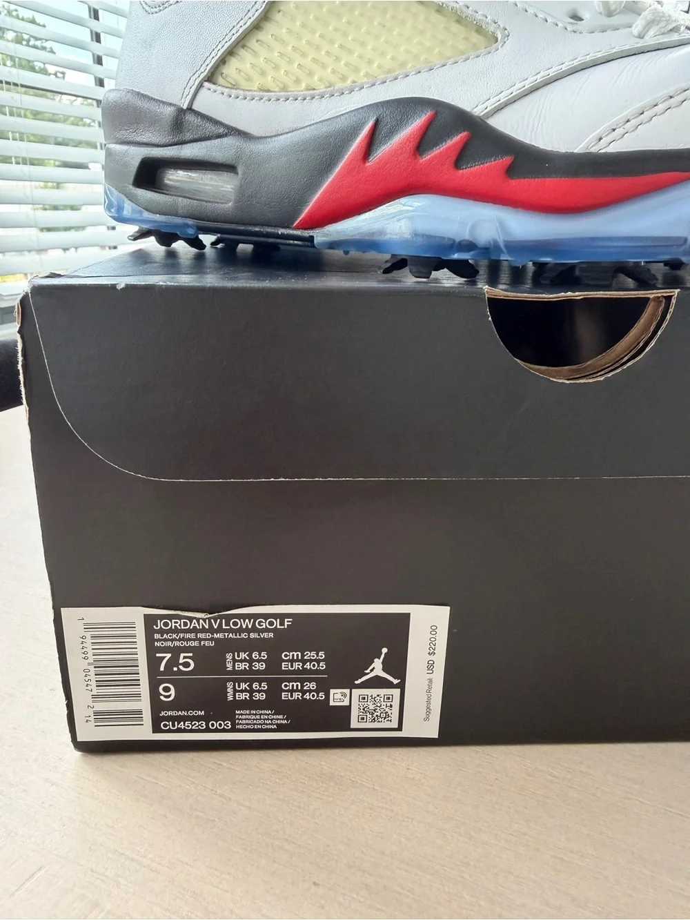 Jordan VLOW Golf Retro White, Red and Black Sneakers